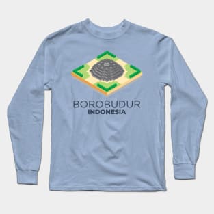 Borobudur Mahayana Buddhist Temple Java Indonesia Landmark Long Sleeve T-Shirt